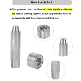 Eyelet Hole Punch Die Tool Kit Grommet Setter Eyelet Punch Kit Grommet Tool Kit Metal Grommets Eyelets Kit for Leather Craft Clothing Fabric Curtainv(2000# 20mm)