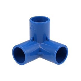 TOP-VIGOR 10pcs 3-Way Elbow PVC Pipe Fitting Furniture Grade 20mm Size Tee Corner Fittings Blue