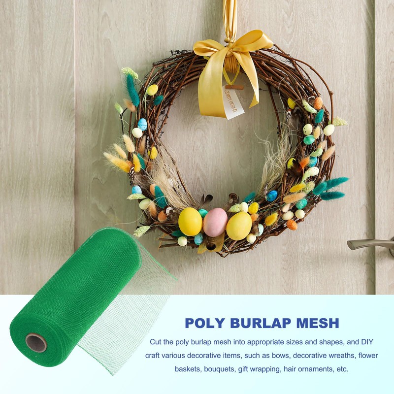 sourcing map 3pcs 10 Inch Poly Burlap Mesh for Wreath,