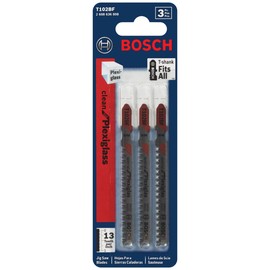 BOSCH T102BF 3-Piece 2-5/8 In. 13 TPI Clean for Plexiglas Bi-Metal Jig Saw Blades