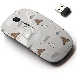 2.4G Wireless Mouse with Cute Pattern Design for All Laptops and Desktops with Nano Receiver - Festive Christmas