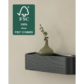 Kazai. Key Rack 'Toke' Minimalist Key Hook Design from Berlin Modern Key Holder with Wooden Shelf Key Rack as Hallway Furniture for the Wall Oak Black