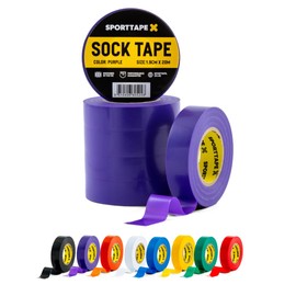 SPORTTAPE Sock Tape - 6 Rolls, Purple - 1.9cm x 20m, PVC Insulating Tape
