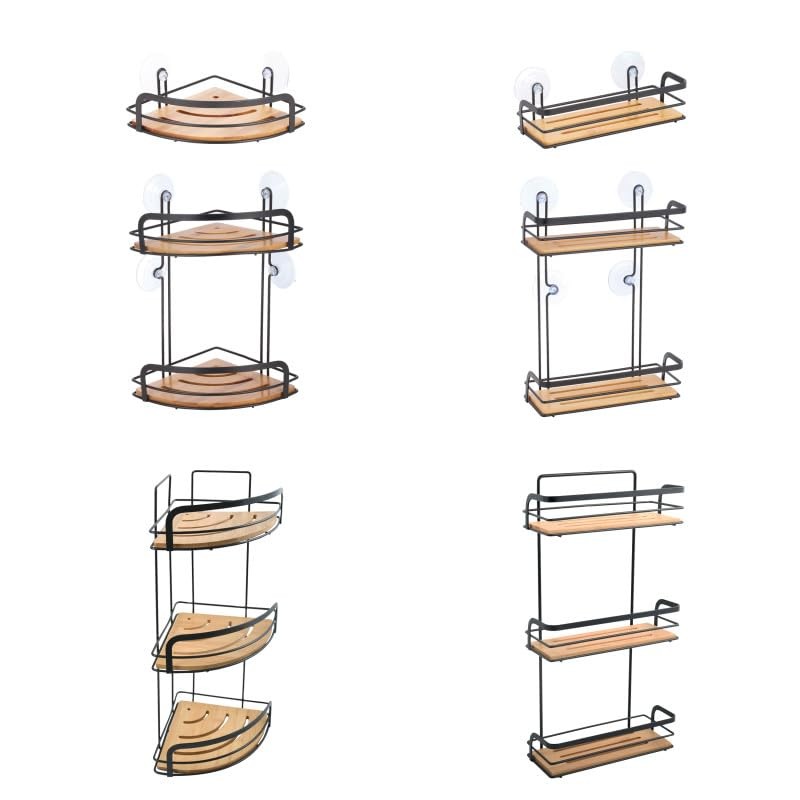 MSV Shower Shelf Shower Basket Bathroom No Drilling with Suction