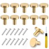 ZOCONE 12PCS Gold Drawer Knobs, 29mm Round Cabinet Knobs with