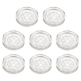 sourcing map 8pcs Rubber Furniture Caster Cups Round Chair Leg Floor Protectors Non-Slip Furniture Pads Grips Stoppers for Hardwood Floors, Transparent (Fit 1.4-2.2 Inch Chair Leg)