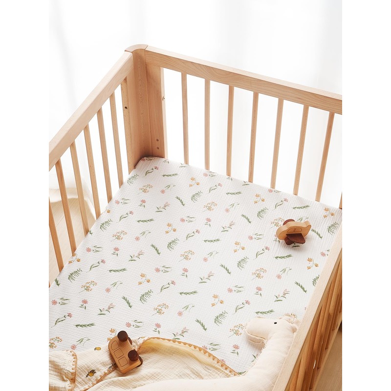 TILLYOU Mussola - Set di 2 lenzuoli con angoli elasticizzati