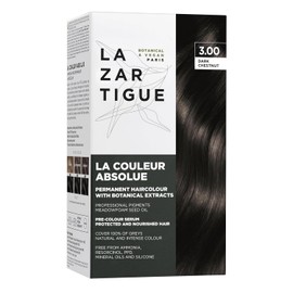 Lazartigue Permanent Haircolour 3.0 I Tinte castaño oscuro I Sin amoníaco con extractos botánicos y alta concentración de pigmentos I Para todo tipo de cabello I 150 ml