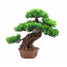 USAMJ Japanese Pine Bonsai Tree Fake Potted Plants House Plants for Bathroom Home