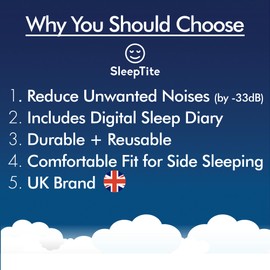 SleepTite Ear Plugs for Sleep - Multi-Purpose Noise Cancelling Earplugs for Sleep, 33dB Sleep Earbuds Ear Plugs Noise Cancelling - Stylish Design for Effective Noise Reduction (Twilight Blue)