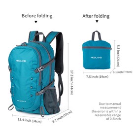 Sharkborough NODLAND Lightweight Backpack Travel 40L Foldable Water-Resistant Daypack, Hiking Outdoor Camping Rucksack for Men Women