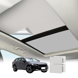 Foldable Sunroof Sunshade Compatible for Volvo S60 S90 V60 V40 V90 Sunroof Shade, Adsorption Insulation Sun Shade for V90, UV Reflection Heat Protection Sunshade Roof (Beige)