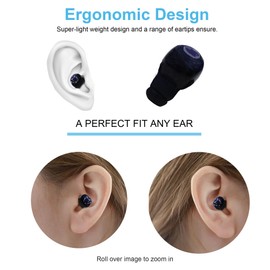 Single Bluetooth Wireless Earbud, Mini Bluetooth Single Earbud Small Wireless Invisible Headphones, Single Earphone with 12 Hour Super Long Battery Life Suitable for Sports Work and Sleep (Black)