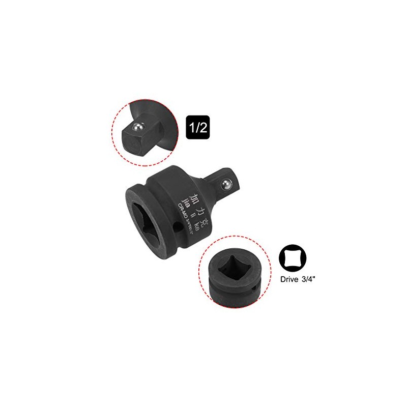 sourcing map 3/4" Drive (Female) x 1/2" (Male) Impact Socket