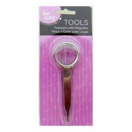 Bead Landing 4x Magnification Pointed Tip Tweezer Magnifying Loop Loupe Beading First Aid