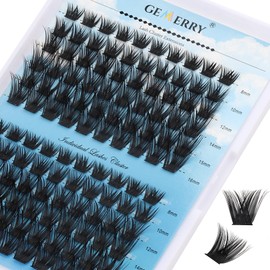 Cluster Lashes D Curl 8-16 Mixed 120pcs Cluster Eyelash Extensions Clusters Eyelash Individual Mega Volume Ribbon Lashes Wide Stem Natural Lashes DIY Lash Extensions GEMERRY Lashes (KLS45-D-8-16MIX)