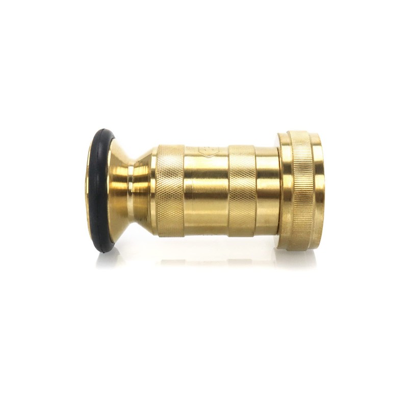 QWORK 1-1/2" NST/NH Brass Fire Hose Spray Nozzle, Heavy Duty