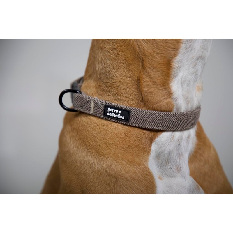 perro collective Dog Collar, Lead and Poop Bag Set, Brown,