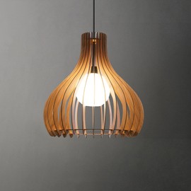 CEOTIS Farmhouse Chandelier for Bedroom, 20" Mid-Century Artisan Luxe Wood Ceiling Pendant Light for Dining Room, Kitchen, Living Room, Entryway