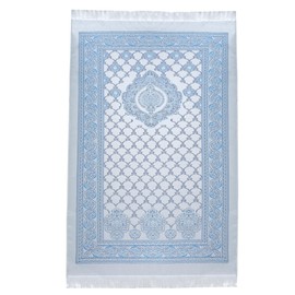 Muslim Prayer Mat | Janamaz | Sajadah | Soft Islamic Prayer Rug | Prayer Carpet Mat for Ramadan, Eid, Hajj, Travel | Islamic Gifts, Blue