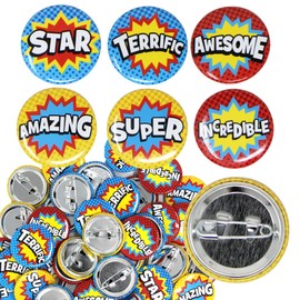 Recognition Pins Mini Reward Button Pins Bulk Kids Incentives Motivational Encouragement Pins 48 Awesome Buttons Kids Award Pin Badges Classroom Prize Box Student Superpower Superhero Mini Buttons
