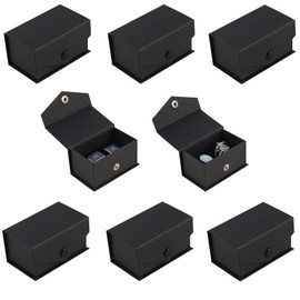 boxdisplays Press Stud Series Cufflinks Double Ring Engagement Wedding Jewellery Storage Case Holder Packaging Presentation Gift Box 70 x 40 x 35mm (12)