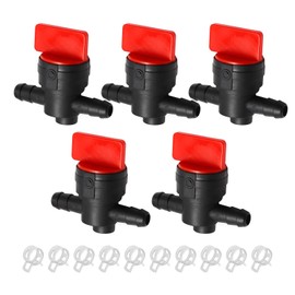 EATAKWARD 5Pcs 494768 Fuel Shut Off Valve, 1/4 Inch Inline Straight Shut Off Valve with Spring Clip Replacement for Brigs-straton 493960 698183 Replacement for John Deere AM36141 AM107340