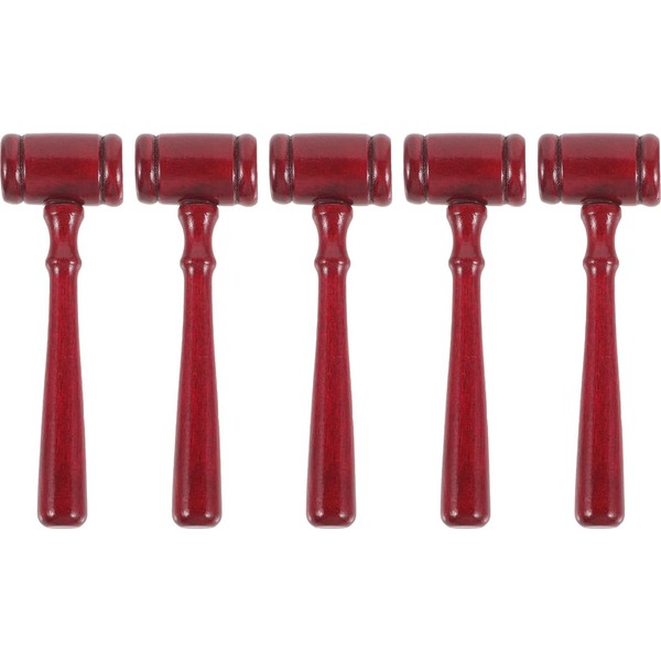 TEHAUX 5pcs Wooden Judge Gavel, Wooden Mini Judge Gavels for