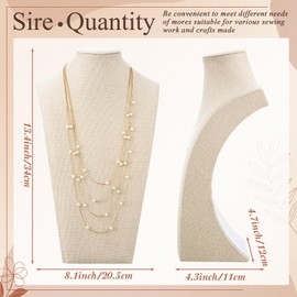 Kigley 6 Pcs Linen Necklace Display Bust Jewelry Holder Necklace Retail Mannequin Display Stand for Jewelry Selling Vendors Shows (11.4 x 6.9 Inch)