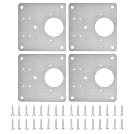 Placa de Reparación de Bisagras de Gabinete, Soportes de Reparación de Bisagras de Acero Inoxidable Kit de Placa de Reparación de Bisagras para Muebles y Puertas de Cocina (4 Piezas)