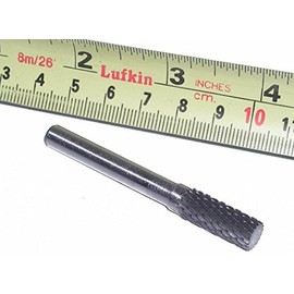 Canadian Tool and Supply 5/16-Inch x 3/4-Inch Cylindrical Carbide Bur Double Cut 1/4-Inch Shaft (SA-2-D)