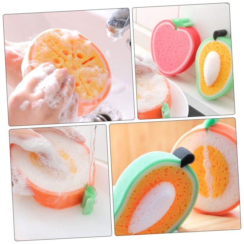 CAXUSD Thicken Kitchen Cleaning Sponge Dish Sponge Puff Fruit Shape