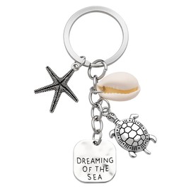 Sea Turtle Keychain Beach Keychains for Women Birthday Gifts for Friend Beach Lover Ocean Themed Gifts