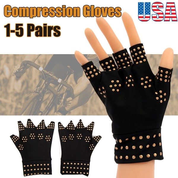 Unbranded 1-5Pair Copper Arthritis Compression Gloves Joint Pain Relief Hand