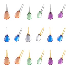 UNICRAFTALE 9 Paar Tropfenohrringe Für Damen 9 Farben Metall Ohrhänger Set Kristallohrringen Zierliche Wassertropfen Ohrringe als Schmuck Modisches Geschenk Für Geburtstagspartys