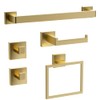 Gold Bathroom Hardware Accessories Set of 5 Pieces, 15.6 Inch
