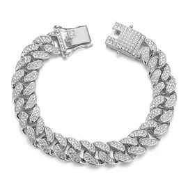 Richhut Cuban Link Cat Chain Collar, Iced Out Breakaway Cat Collars for Boy and Girl Cats, Bling Out Kitten Collar in 18k Gold and Silver, Collares para Gatos