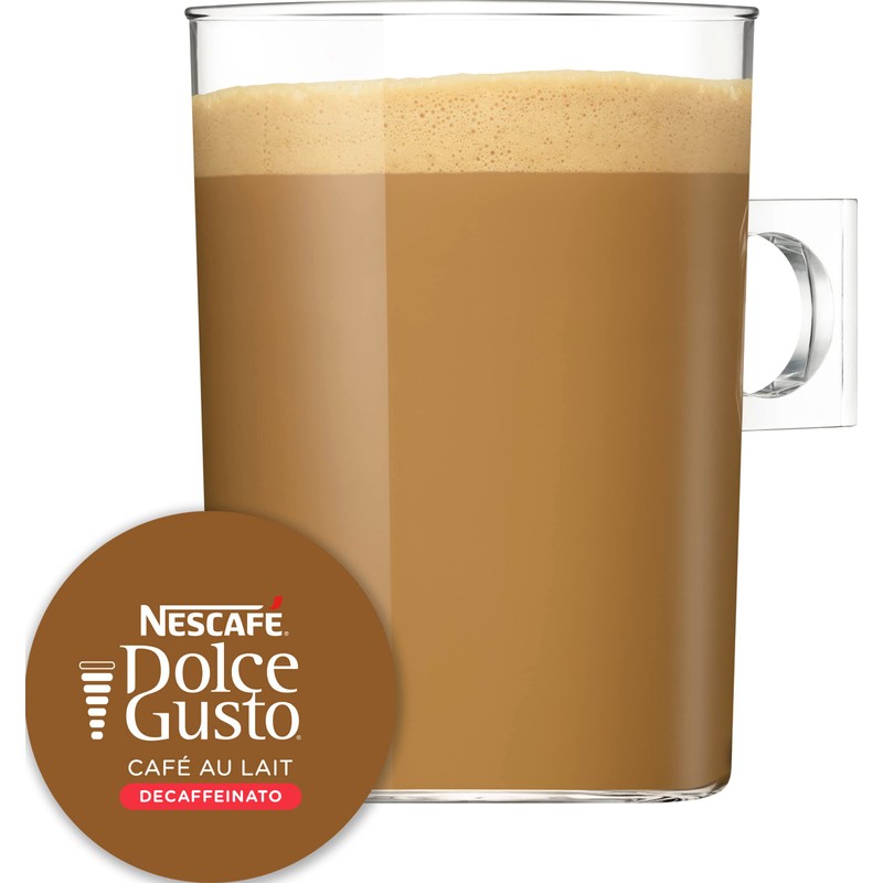 NESCAFÉ Dolce Gusto Cafe au Lait Decaffeinato, Decaffeinated Coffee, 16