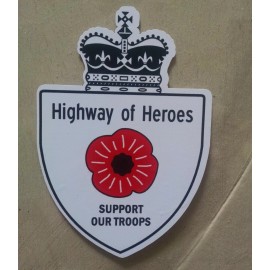 Canada Highway Of Heroes Support Our Troops (white) Decal (4")