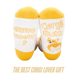 INNObeta Corgi Gifts for Corgi Lovers, One Size Crew Socks, Guess What