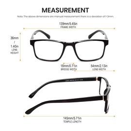 Calabria L2007 Black +7.00 Super High Magnification Strength Reading Glasses Men Women Single Power 7.0x Readers Eyeglasses