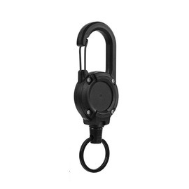 CRAZY SHARK Reel Key Chain, Strong Carabiner, Pin-on Reel, Key Reel, Metal Wire, Max Length 23.6 inches (60 cm), Key Chain, Stretchable, Durable, Anti-Lost