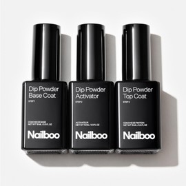 Nailboo Dip Powder Liquid Set, Top Coat, Base Coat & Activator, DIY At Home Manicure, No UV Lamp Needed, For Beginners & Professionals, 0.5 Fl Oz (3 Pack)