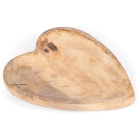 47th & Main Mango Wood Large, Heart Bowl