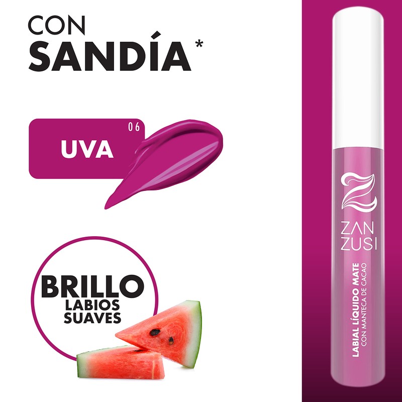 ZAN ZUSI - Labial Líquido con Extracto de Sandía. Tono