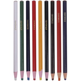 Cauaoa 9 Pieces Random Color Peel-Off Wax Marker Set, Multi-Purpose Marking Tools for Glass, Textiles, Wood, Metal, Multi-Purpose Marking Tools for Drawing, Crafts and DIY Projects