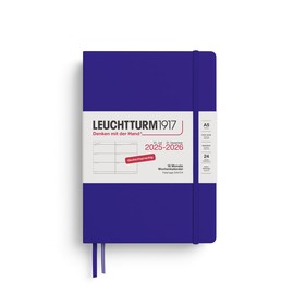 LEUCHTTURM1917 372632 Weekly Planner Medium (A5) 2026, 18 Months 07.2025-12.2026, Hard Cover, Ink, German