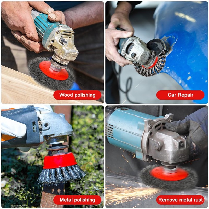 mizikuu 6 pieces wire brush angle grinder, M14 cup brush,