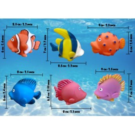 6 PCS Fish Bath Squirter Toys for Toddlers & Kids - Floating Bath Toy Squirters for Boys & Girls - Splish Splash Fun, Imaginative Play - Baby, Toddler, Kids Bath Toys