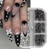 6 Grids Metallic Punk Nail Charms Alloy Nail Art Studs